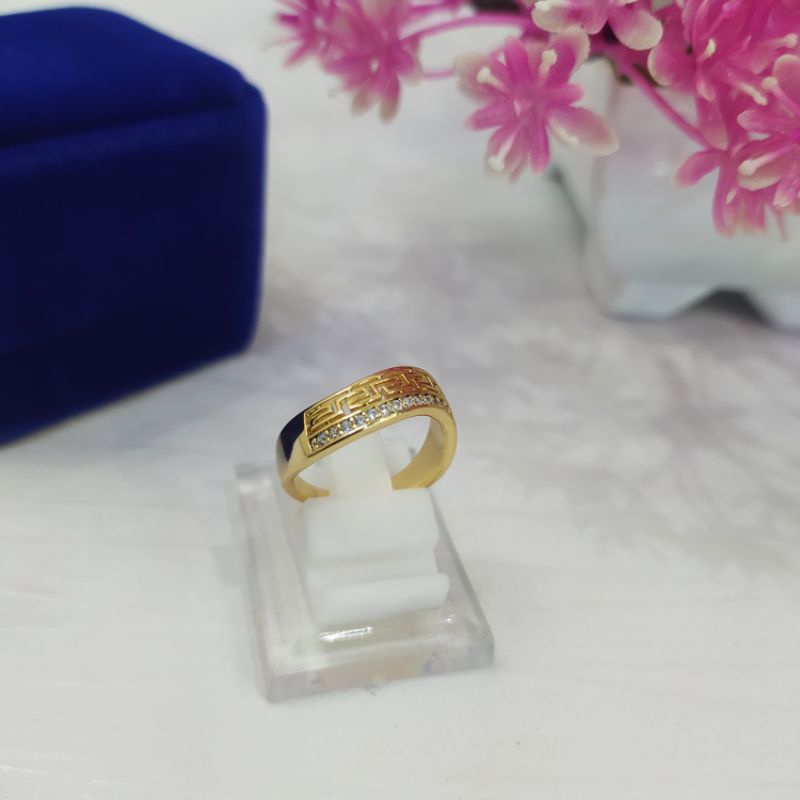 Cincin Lapis Emas Asli Xuping Permata Zirconia Anti Karat Perhiasan Wanita Import Murah COD Promo