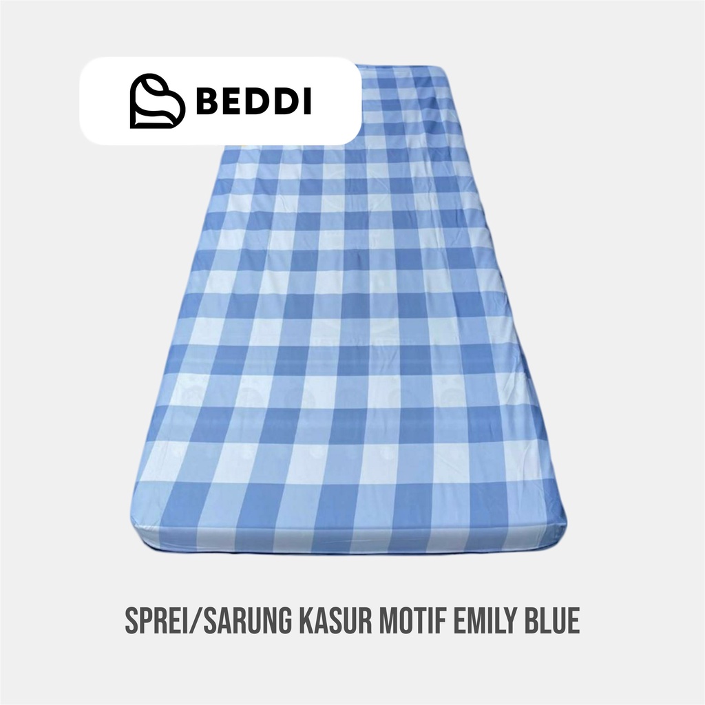 BEDDI Sprei Motif Emily Sarung Kasur Resleting Zipper Polos Premium Anti Bakteri Sprei Murah Sprei W