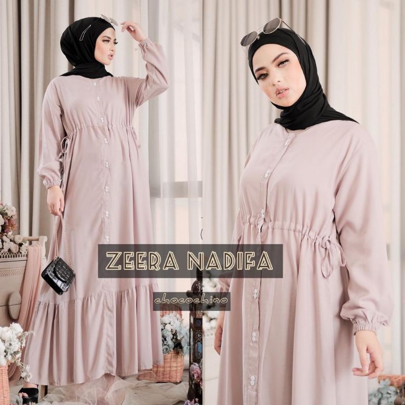 Daster arab ZEERA NADIFA Gamis Rayon Maxi Dress Kancing