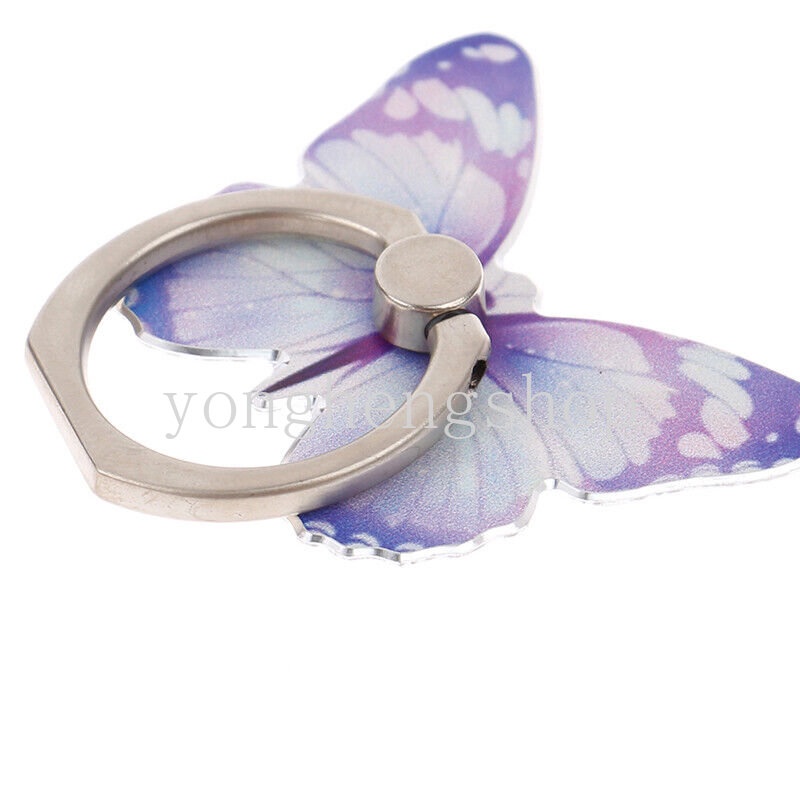 Butterfly Ring Holder Hp Universal Bentuk Kupu-Kupu Aksen Glitter