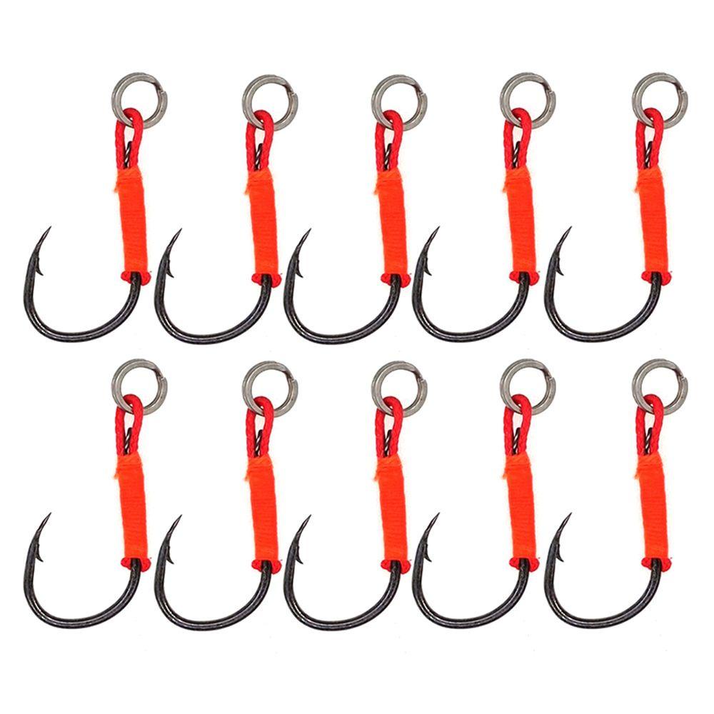 Preva 10pcs Luya Umpan Keras Bahan Buatan Fishhooks Kait Tambahan