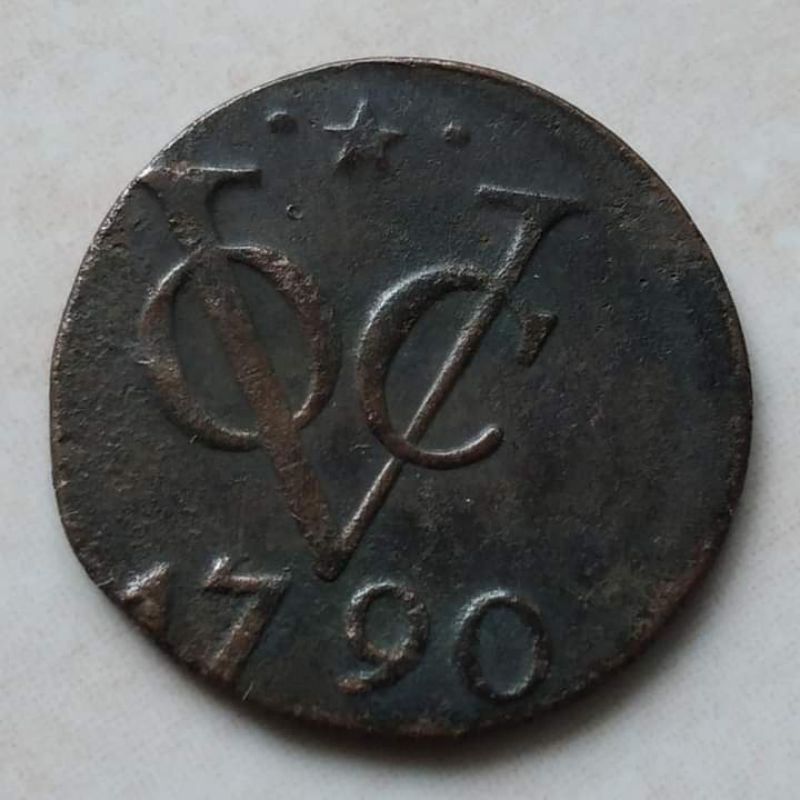 Koin Kuno VOC 1 Doit 1790 Utrecht - Dot Star - Error