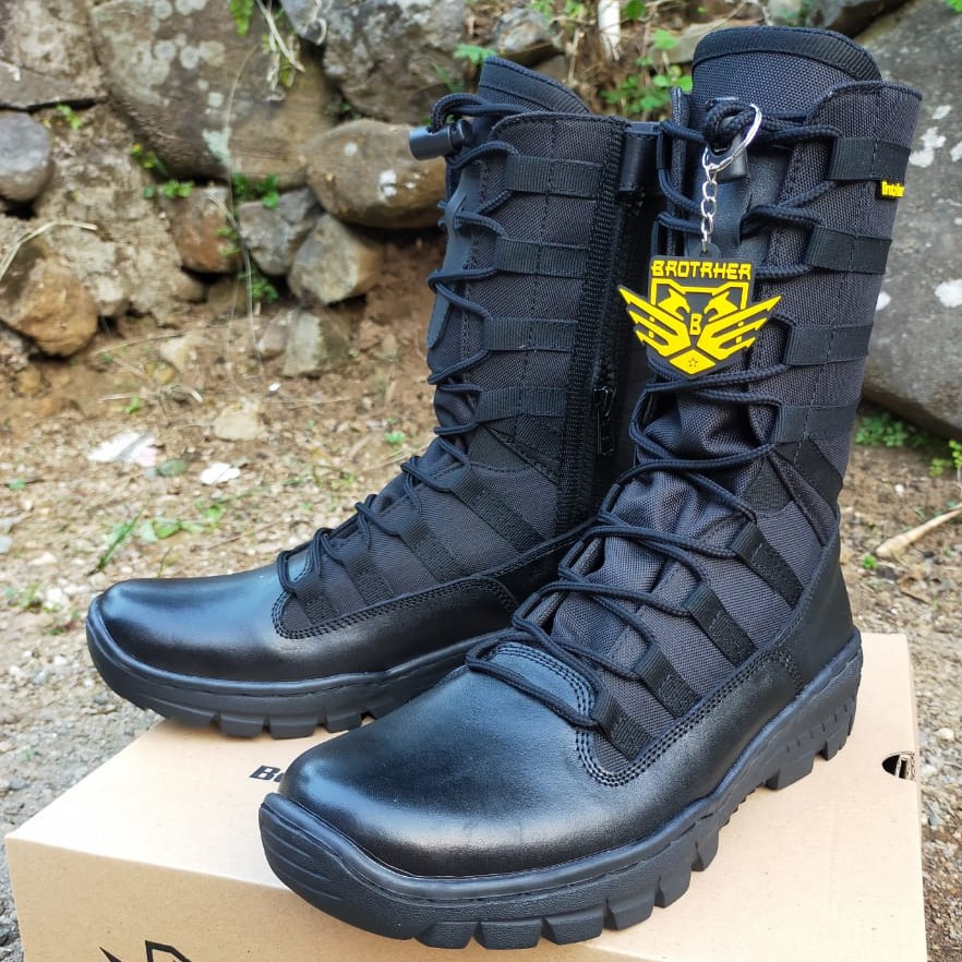 SEPATU PDL BROTRHER NINJA KILAP DAN DOP SOL MTWU KULIT ASLI SEPATU PDL TNI POLRI SECURITY SATPAM