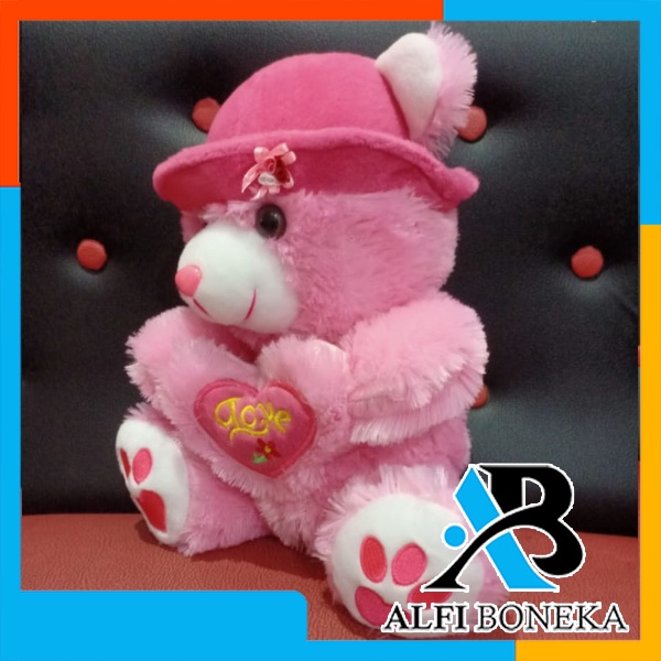 Best Seller Boneka Topi lucu murah  Boneka Teddy Bear Love Topi berkualitas  kado ulang tahun