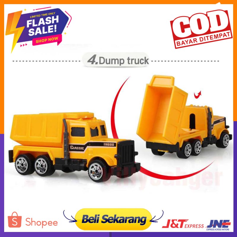 Mainan Anak Mobil-Mobilan Truck Konstruksi Diecast isi 6PCS / Mainan Mobil Truck- CP1073