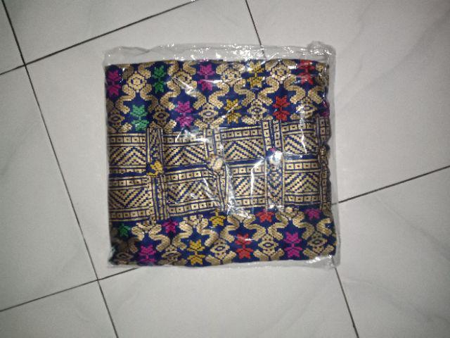 Blus Payung Prada Bali Asli Cap Gold Motif Songket Atasan Tunic Batik Seragam Kerja