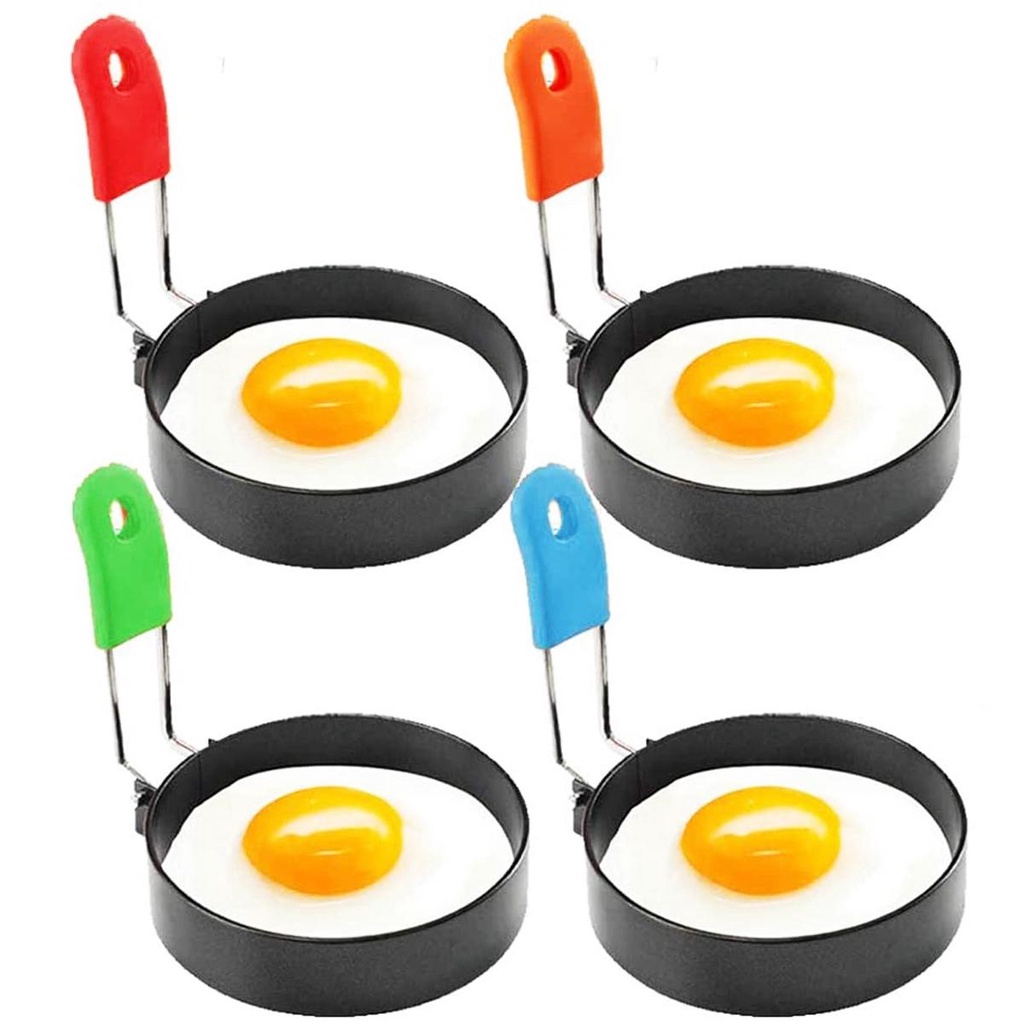 NICKOLAS1 Egg Ring Sandwich Baking Stainless Steel Silikon Gagang Bulat Anti Lengket Pancake Shaper