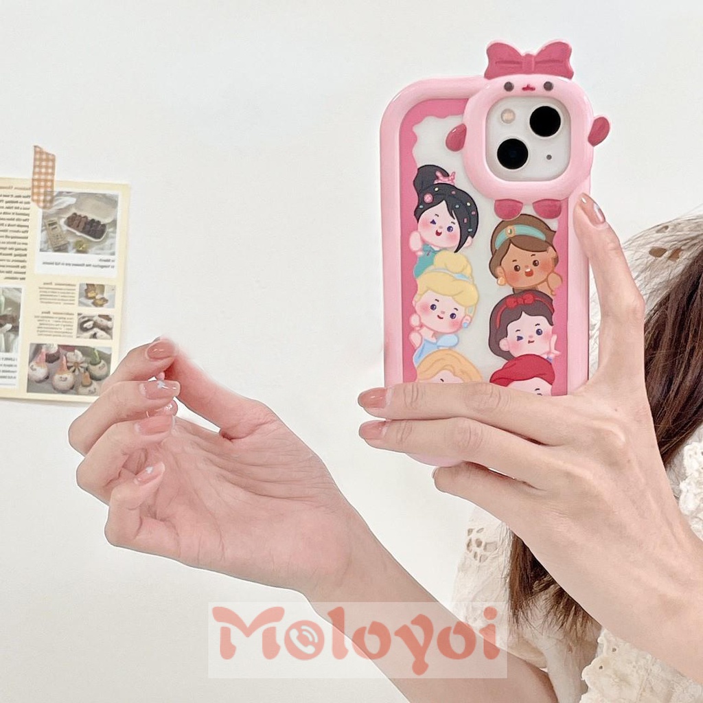 Soft Case TPU Desain Kartun Disney Princess 3D Untuk iPhone 11 14 Pro MAX XR 8Plus 7Plus 13 12 11 Pro MAX X XS MAX 6 6S 14 Plus SE 2020
