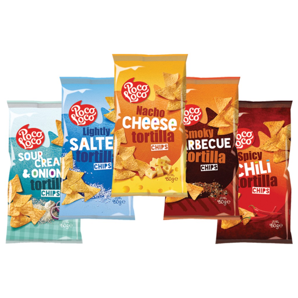 

POCO LOCO CRISPY TORTILLA CHIPS SALTED FLAVOUR SNACK CEMILAN IMPORT