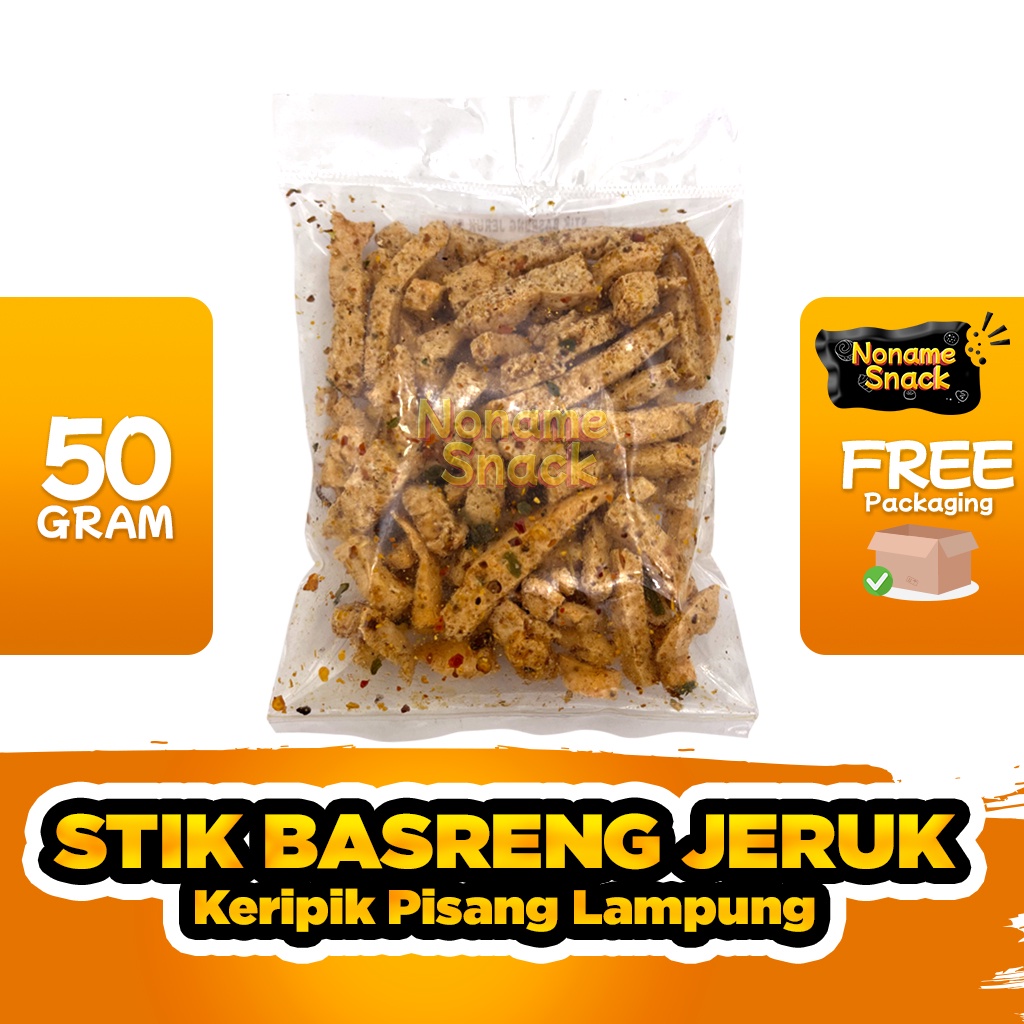 NoName Snack - Stik Basreng Cikruh Pedas Daun Jeruk Cemilan Grosir 50Gr 100Gr