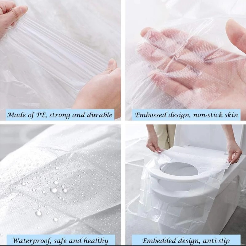 1pc Cover Pelindung Dudukan Toilet Portable Sekali Pakai Anti Air / Bakteri Untuk Rumah / Travel