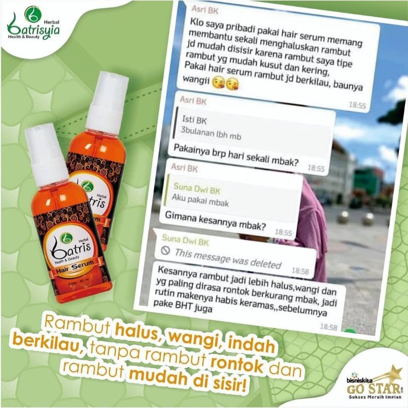 SERUM RAMBUT RONTOK/PENUMBUH RAMBUT / MENUTRISI RAMBUT/PELEMBUT RAMBUT/HAIR SERUM BATRISYIA