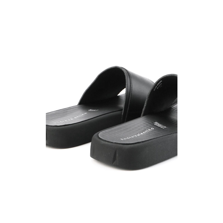 SANDAL SLIDE KULIT ANDRE VALENTINO PRIA ORIGINAL CASUAL HITAM AVM23