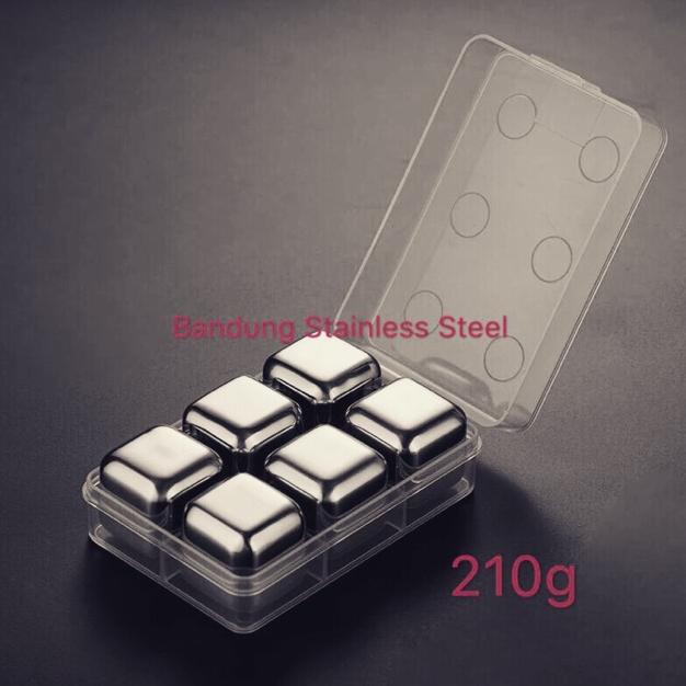 

6 pcs Ice Cube Stainless Steel sus 304 Food grade Es Kotak Stainles es batu stainless