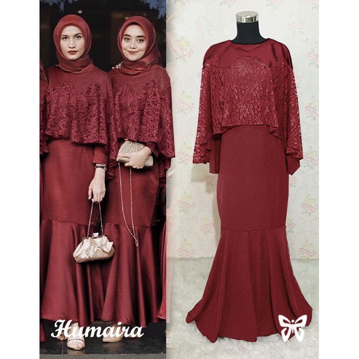 HOPYLOVY - GAMIS HUMAIRA CAPE BRUKAT