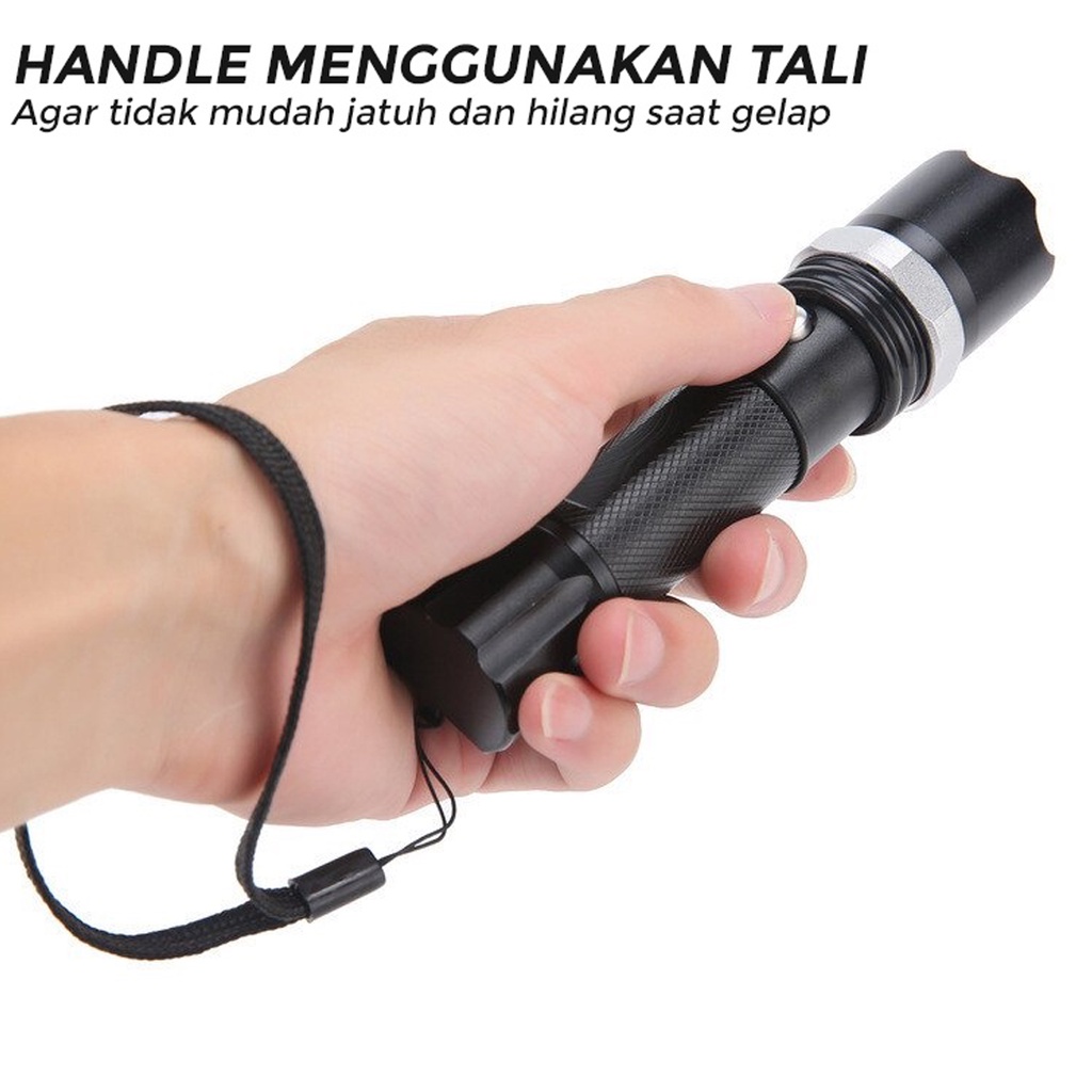 [✅COD] Senter Cas Police Swat 99000W Lampu Emergency Darurat Lamp Led Super Terang Jarak Jauh Original