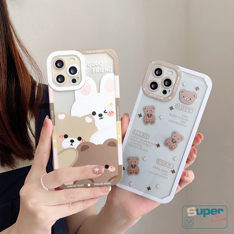 Case Samsung A12 A04S A52S A04 A03s A14 A04E A03 A53 A13 A20 A30s A50 A32 A52 M22 A71 A02 M23 A23 A10 A73 M02 A21s M32 A20s A50s A51 A10s A11 Kartun Beruang Lucu Soft Tpu Full Cover