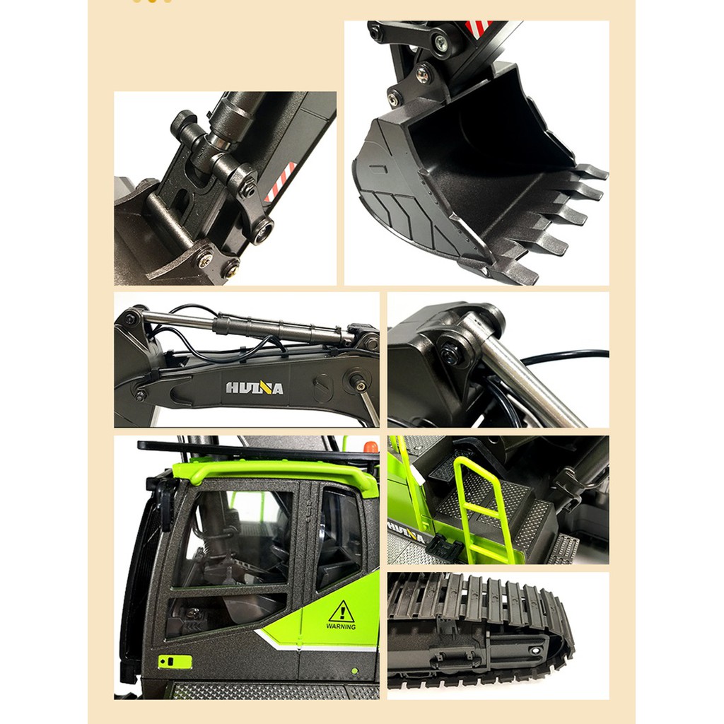 RC Excavator Huina 1593 skala 1/14 22ch