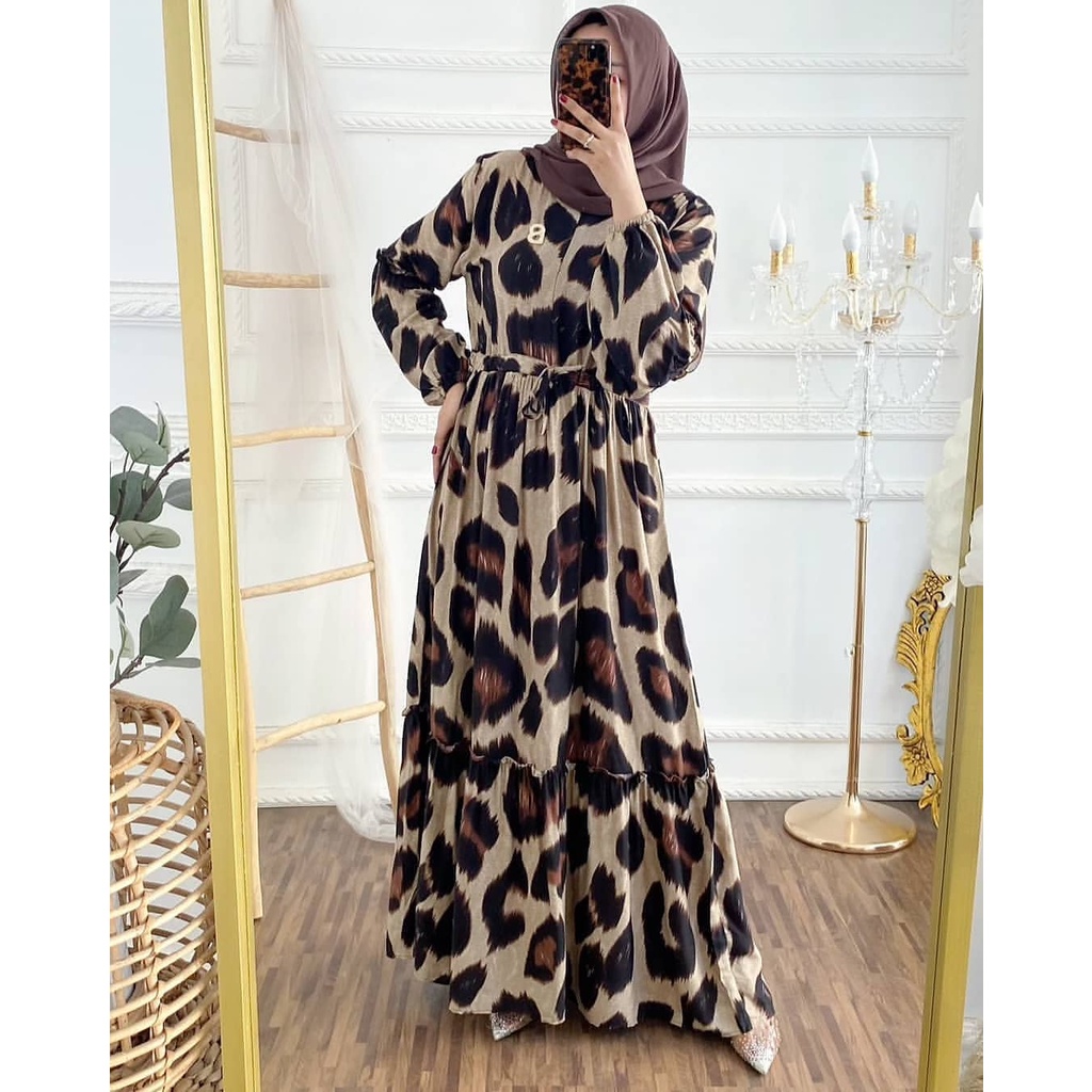 GAMIS LEOPARD | DRESS LEWOPARD | LEOPARD | LEOPARD//Izdihaar_olshop