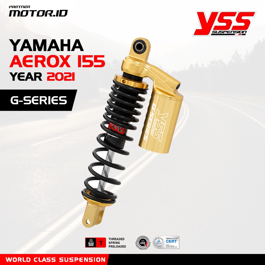 SHOCK BELAKANG YAMAHA AEROX 155 YSS G-PLUS GOLD SERIES 305 MM