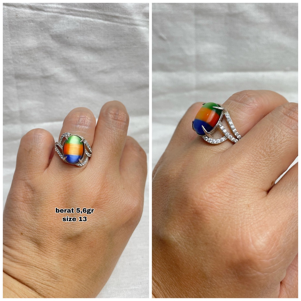CINCIN MATA PELANGI PERAK ASLI S925 GLOBAL JEWELLERY CN031