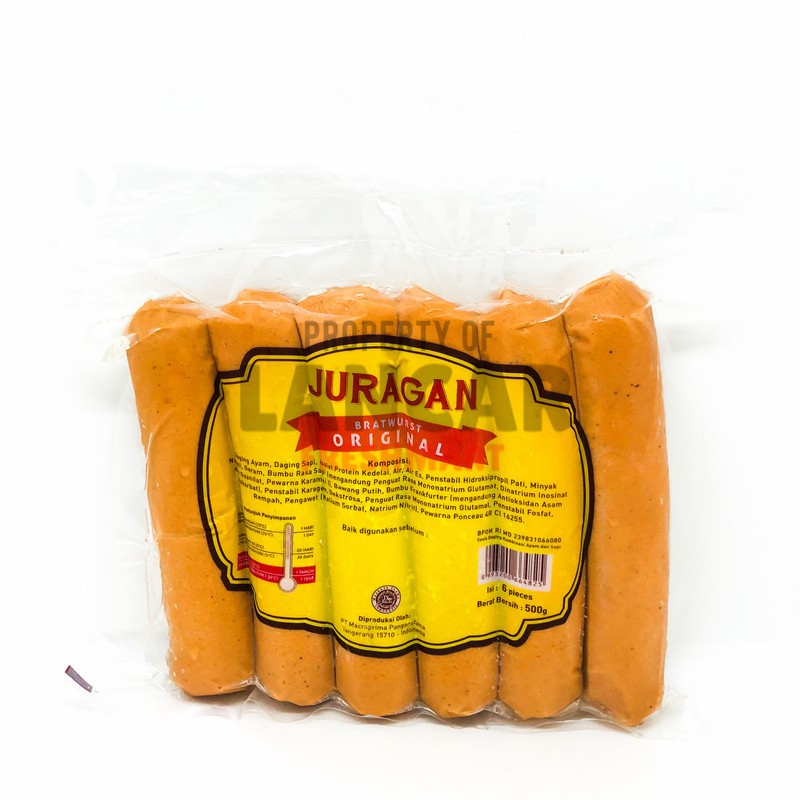 

JURAGAN SOSIS BRATWURST ORIGINAL 500GR (ISI 6PCS)