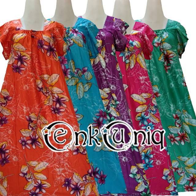 Daster Yukensi Jumbo Batik Dress Pendek Tanpa Lengan Santai Baju Tidur Hamil Menyusui Ucansee YJMY03
