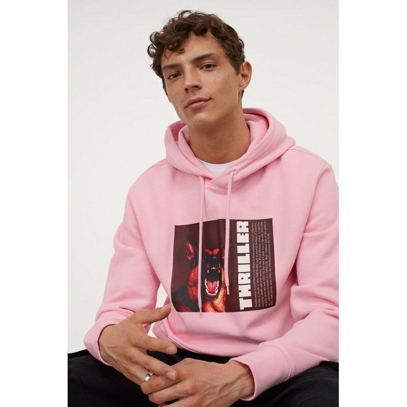 H&M Hoodie Thriller Original Soft Pink Branded Sisa Export