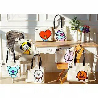 Tas Bahu BT21 Totebag BT21 Totebag BTS Tas Kpop Tas BTS Tas BT21 Tas Transfaran BT21