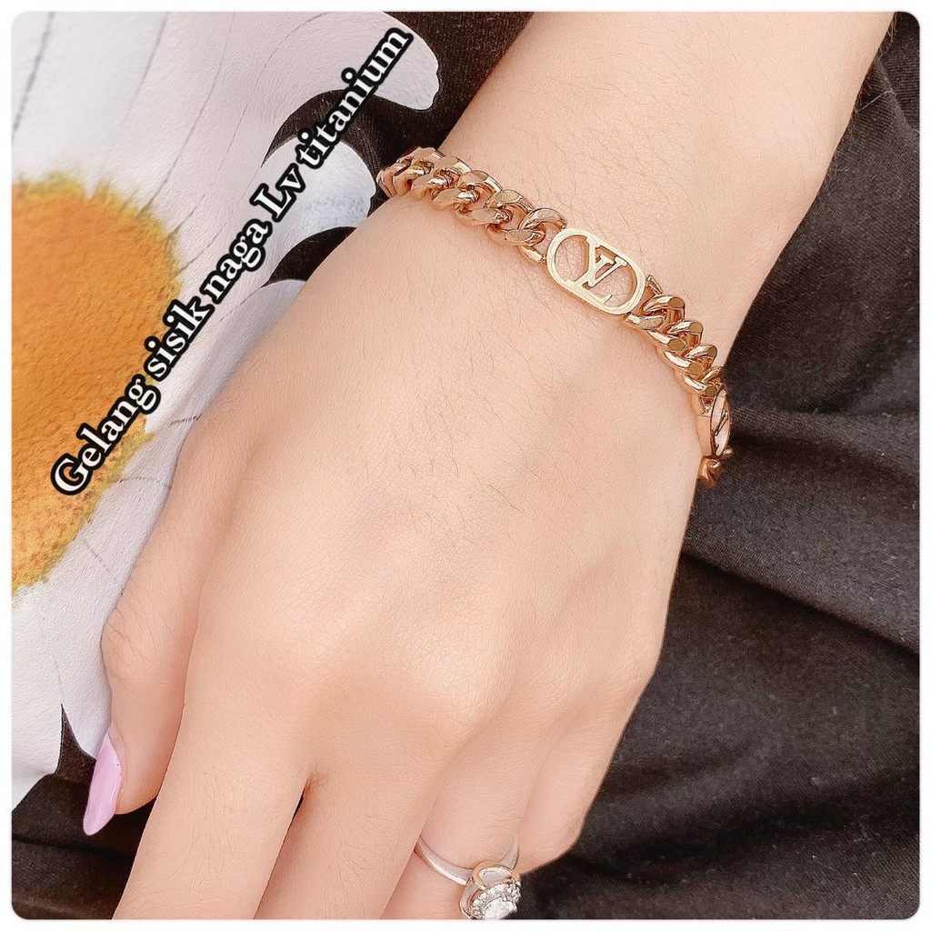 gelang tangan fashion wanita titanium asli anti karat korea style model rantai | aksesoris