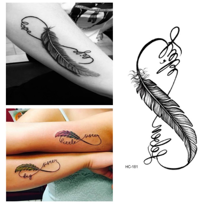 TATO TEMPORER / Temporary Tatoo tempel palsu sticker INFINITY FEATHER