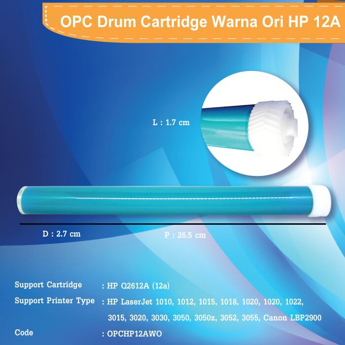 OPC Drum Toner Cartridge HP 12A Warna Ori Canon 303 Printer LaserJet 1010 1020 1022 M1005 LBP2900