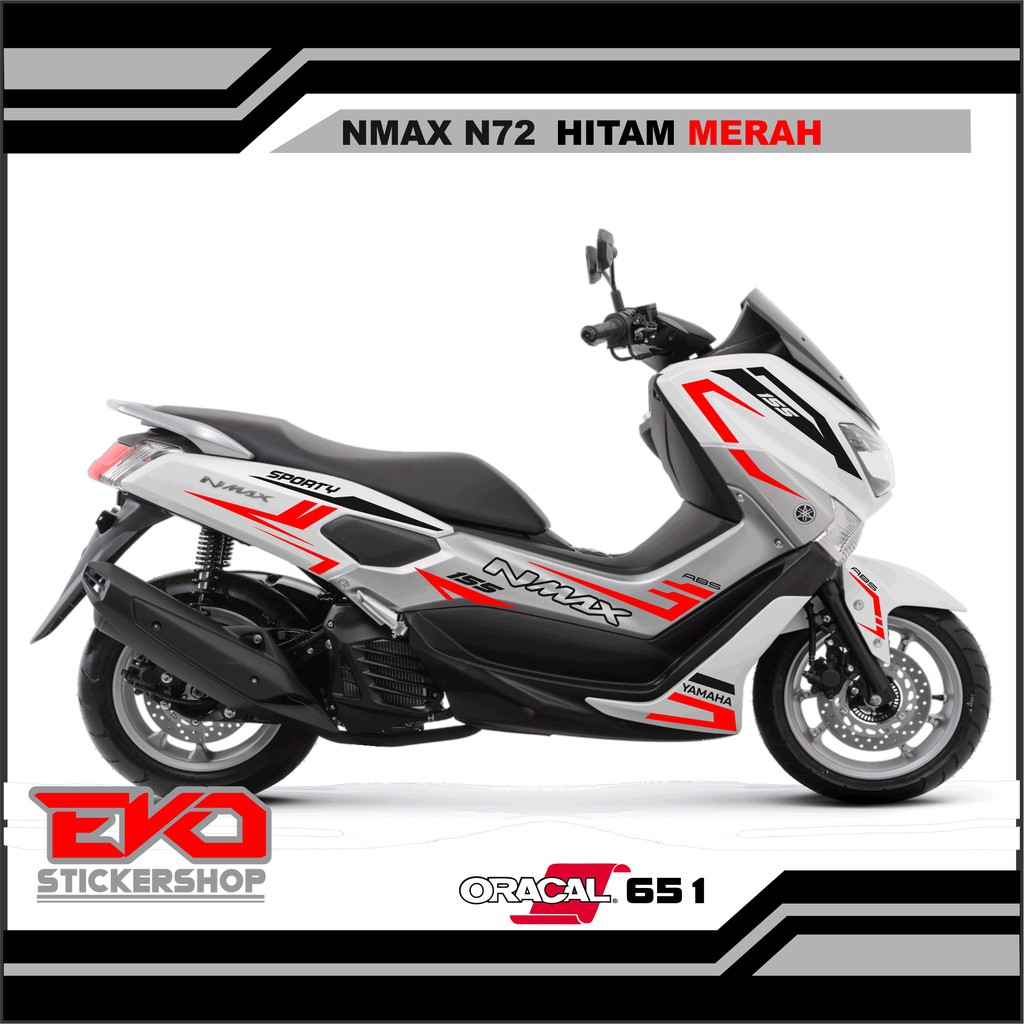 STIKER NMAX PUTIH CUTTING STICKER NMAX SPORTY