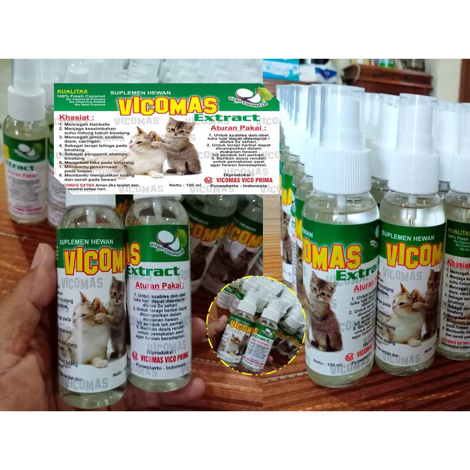 Obat Mencret Anak Kucing 3 Bulan | Vco Vicomas Extract Spray 100ml
