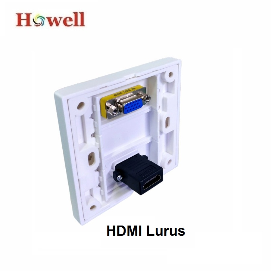 Howell Wall Face Plate / Outlat Socket HDMI + VGA