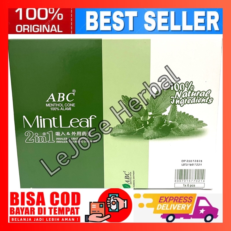 1 BOX ISI 6 PCS ABC MENTHOL 20 GRAM