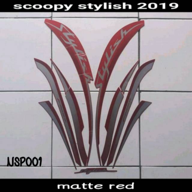STIKER STRIPING LISTBODY HONDA SCOOPY 2019 MERAH DOFF 100%BAHAN TIDAK MUDAH LUNTUR DAN KUAT