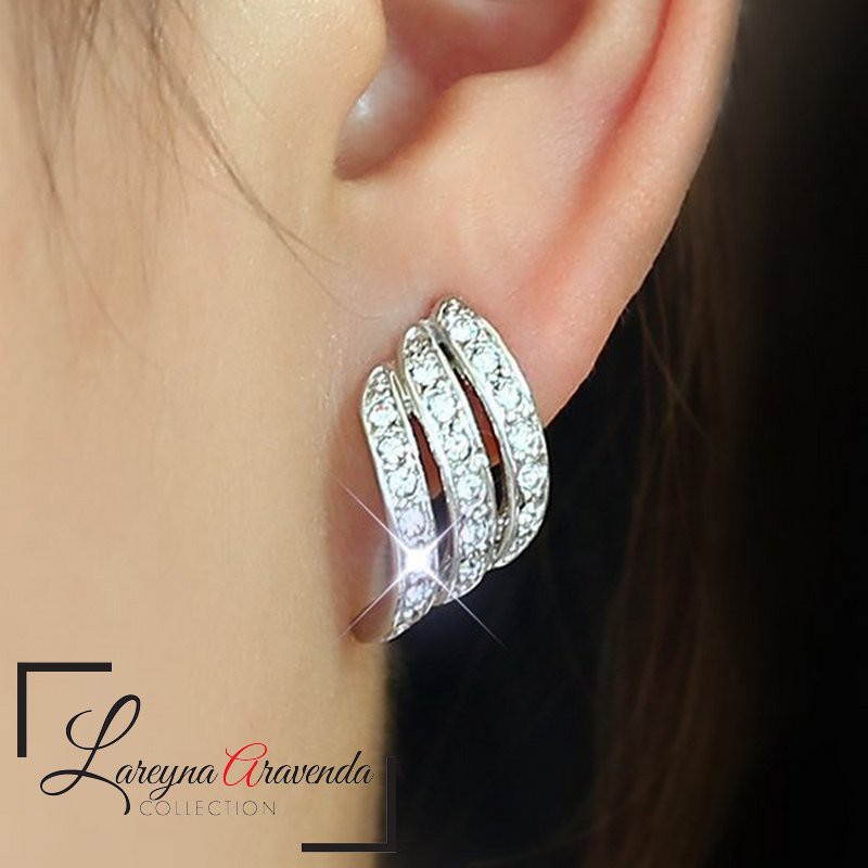 Anting Wanita Titanium Model Sayap Kristal Crystal Swarovski AT081