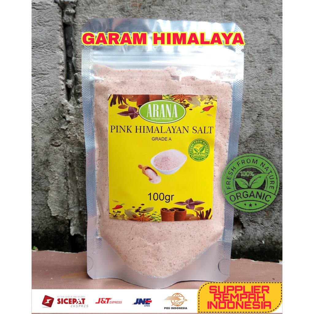 

Garam Himalayan salt Import 100gr Grade A | 100% murni Kemasan Klip ziplock