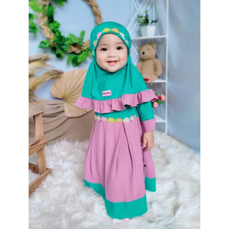 Gamis Daisy by Zhavira - TOSCA DUSTY PURPLE - Gamis Bayi Balita Anak Perempuan