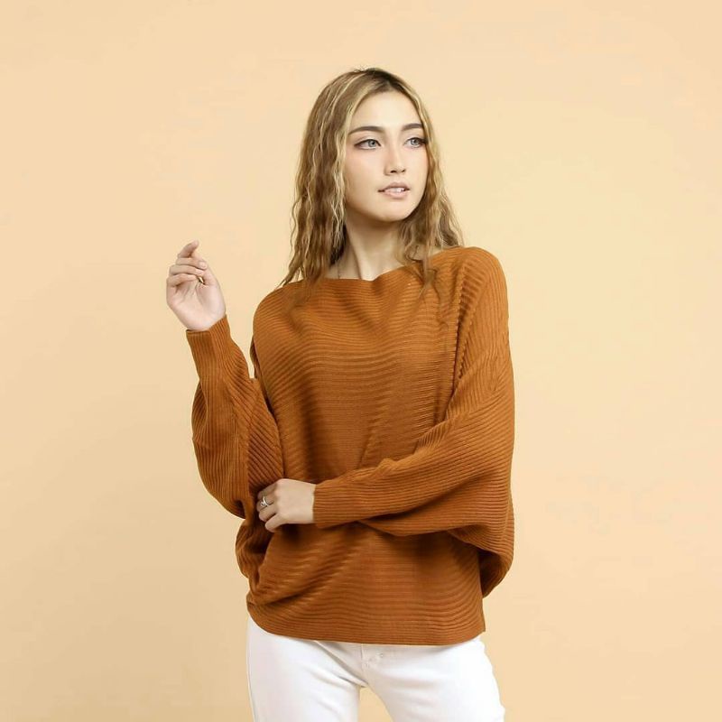 Blouse Batwing Oversize Lasperal Knit Batwing Kalong / Atasan Rajut Jumbo Wanita Outerwear