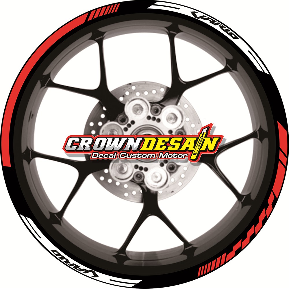 Decalmotor Sticker Cutting Sticker Lis Velg Vario 150 List Velg vario 125 VR05 Merah Putih