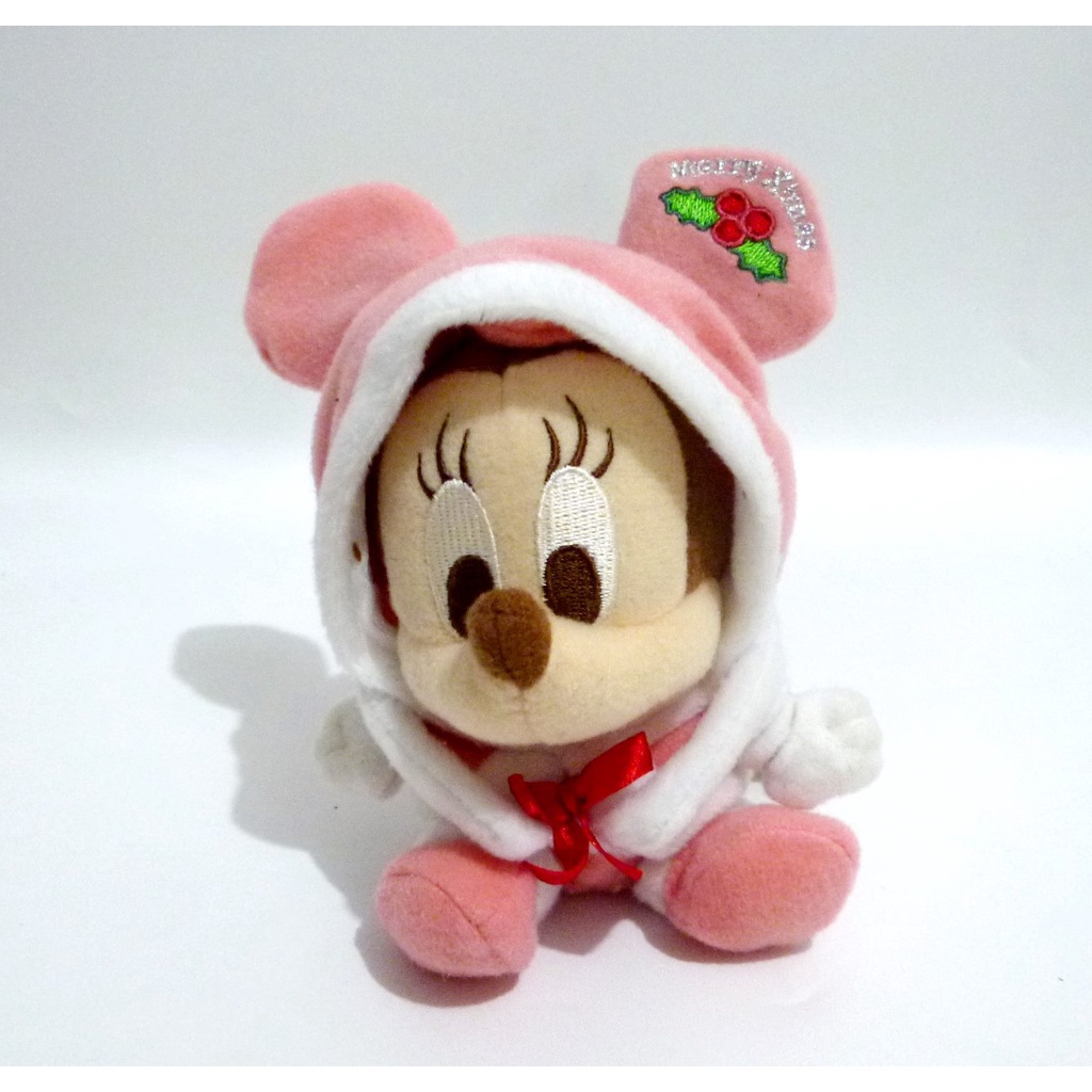 Boneka Minnie Mouse Pink Christmas Disney Jepang Original