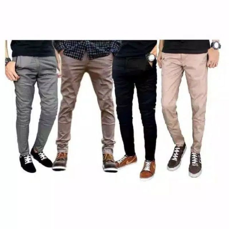 CELANA Chino Pria SLIMFIT Panjang chino KERJA HARIAN HITAM CELANA Chino Pria SLIMFIT Panjang chino KERJA HARIAN HITAM