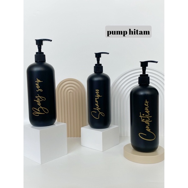 botol hitam 500ml n24 gold edition.  aesthetic bottle minimalist refill organizer tempat sabun cair pump estetik