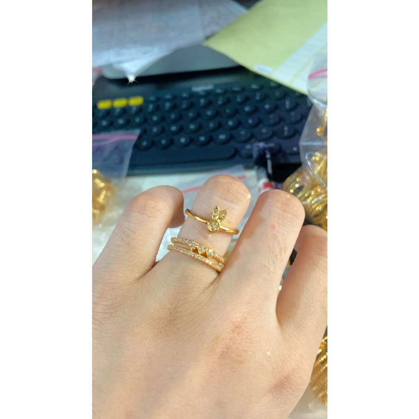 Cincin Mewah Lapis Emas 23k Random Termurah