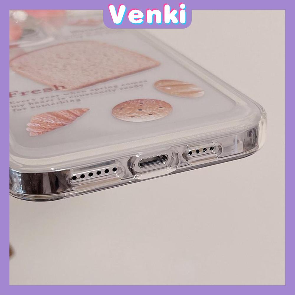 iPhone Case Clear Case Soft Thick TPU Shockproof Super Transparent Protection Camera Plating Button Toast Bread For iPhone 13 Pro Max iPhone 12 Pro Max iPhone 11 iPhone 7Plus