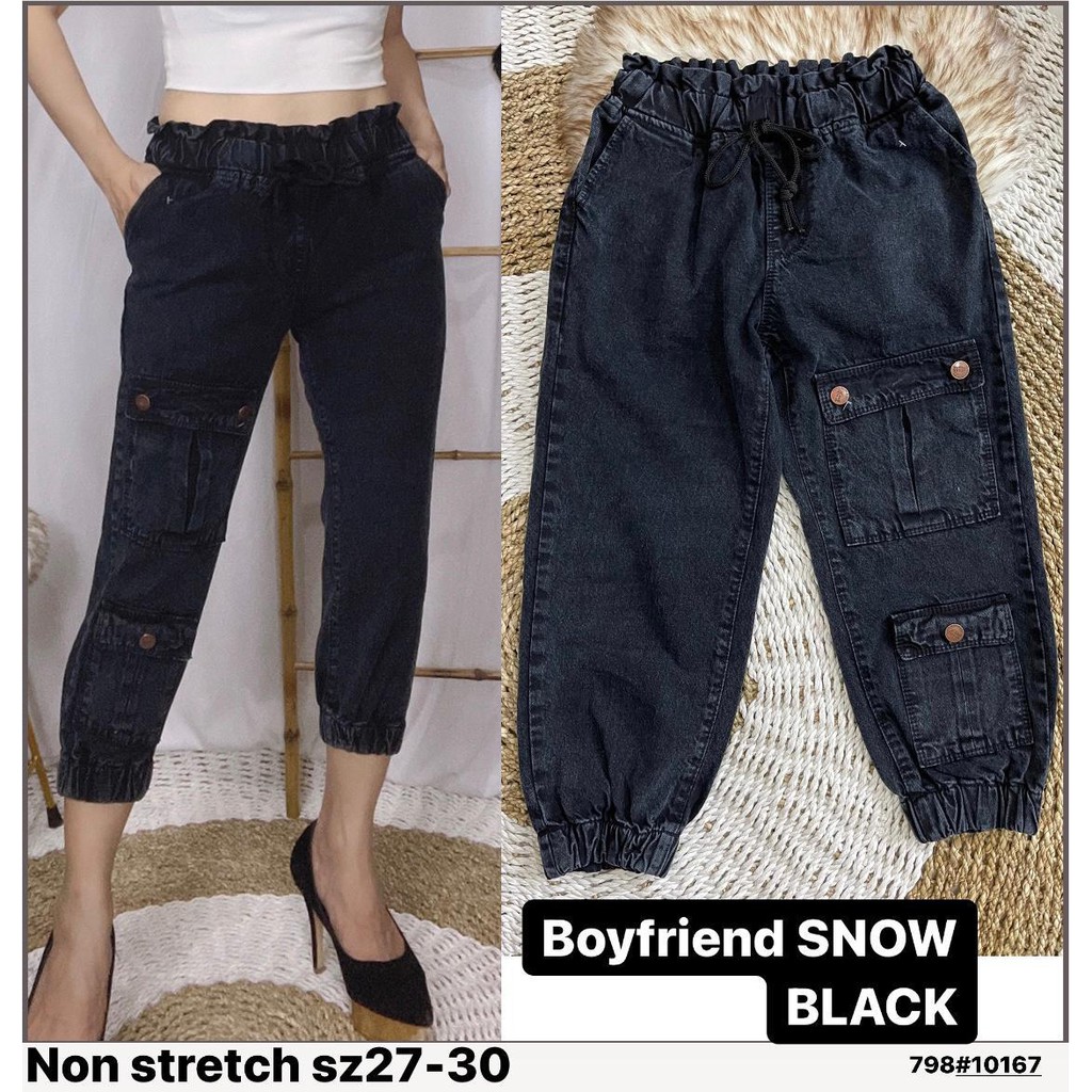 Celana Jeans Wanita Boysfriend Jogger Pocket 27-30 Bisa Bayar Ditempat(COD)