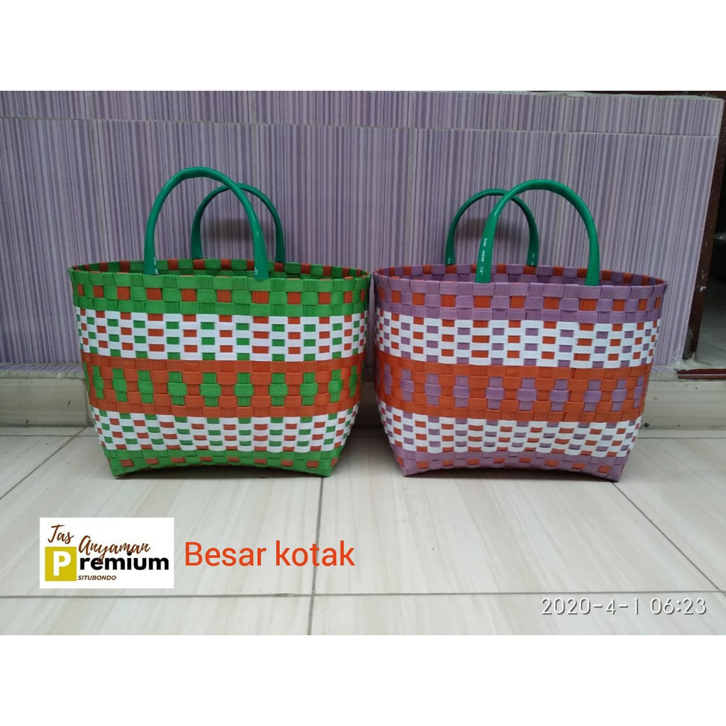 (Uk 5) Tas belanja/ Tas souvenir/ Tas Anyaman Premium Situbondo uk Besar