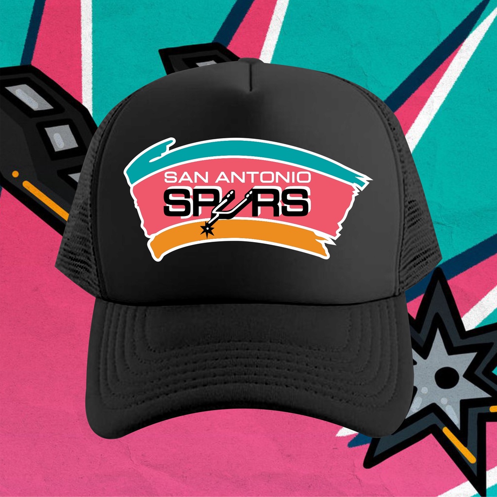 Topi Jaring Trucker Hats Basket Ball NBA San Antonio Spurs Old logo